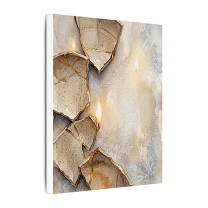 Broken Pottery Winter Canvas Art | Japandi Warm Design