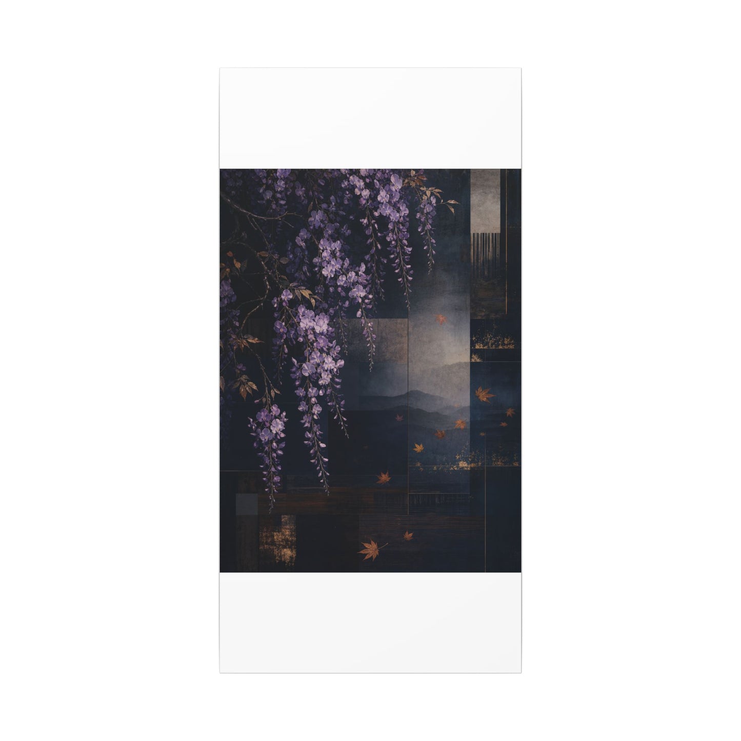 Dawn Wisteria Canvas Art - Dark Japandi Fukinsei
