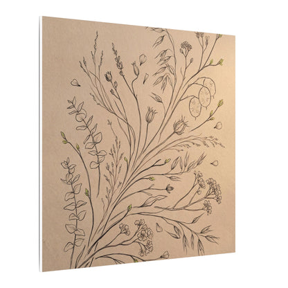 Dried Flowers Canvas Art | Spring Japandi Minimal Line Art