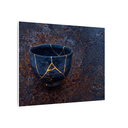 Rust Patina Winter Canvas Art | Kintsugi Healing Design