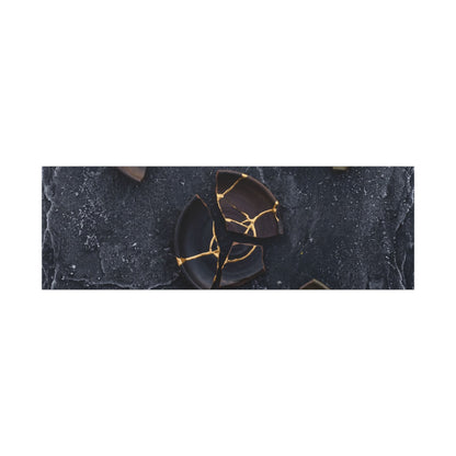 Broken Pottery Canvas Art | Winter Dark Japandi Shadow Zen Art