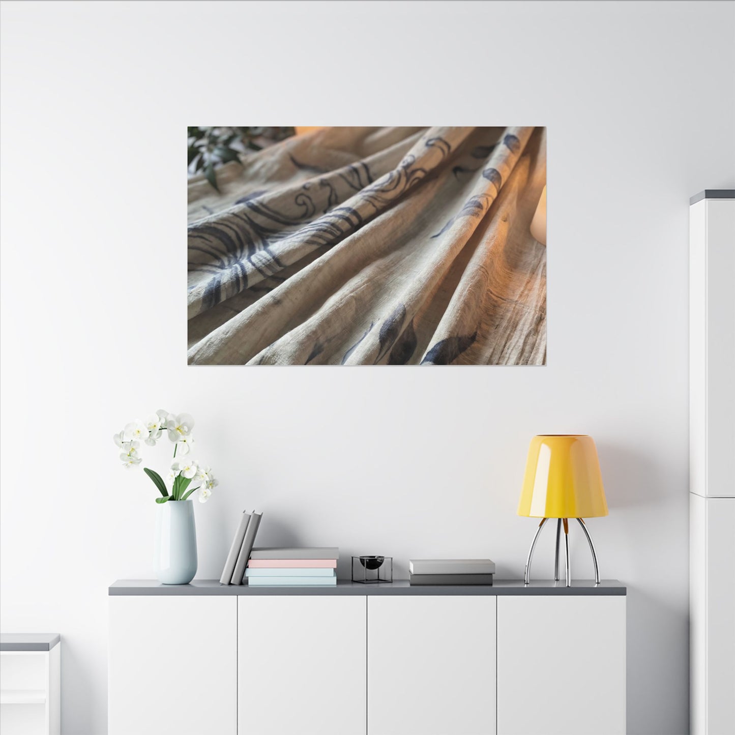 Fukinsei Silk Drape Canvas Art - Japandi Japanese Pattern
