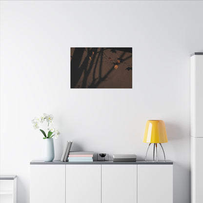 Shadow Play Autumn Canvas Art | Dark Japandi Luxurious Design