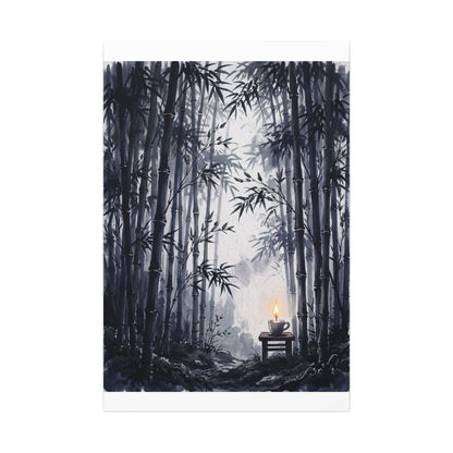 Tranquil Bamboo Grove Canvas Art - Sumi E Zen