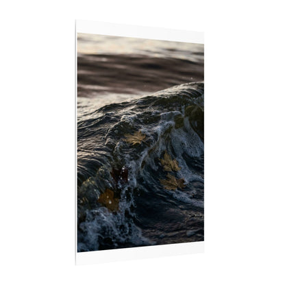 Dark Japandi Ocean Wave in Dawn | Moody Minimal Canvas Art