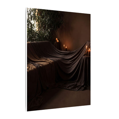 Candlelight Silk Drape Canvas Art - Dark Japandi Ma