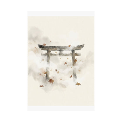 Calm Torii Gate Wall Art Print - Sumi E Zen