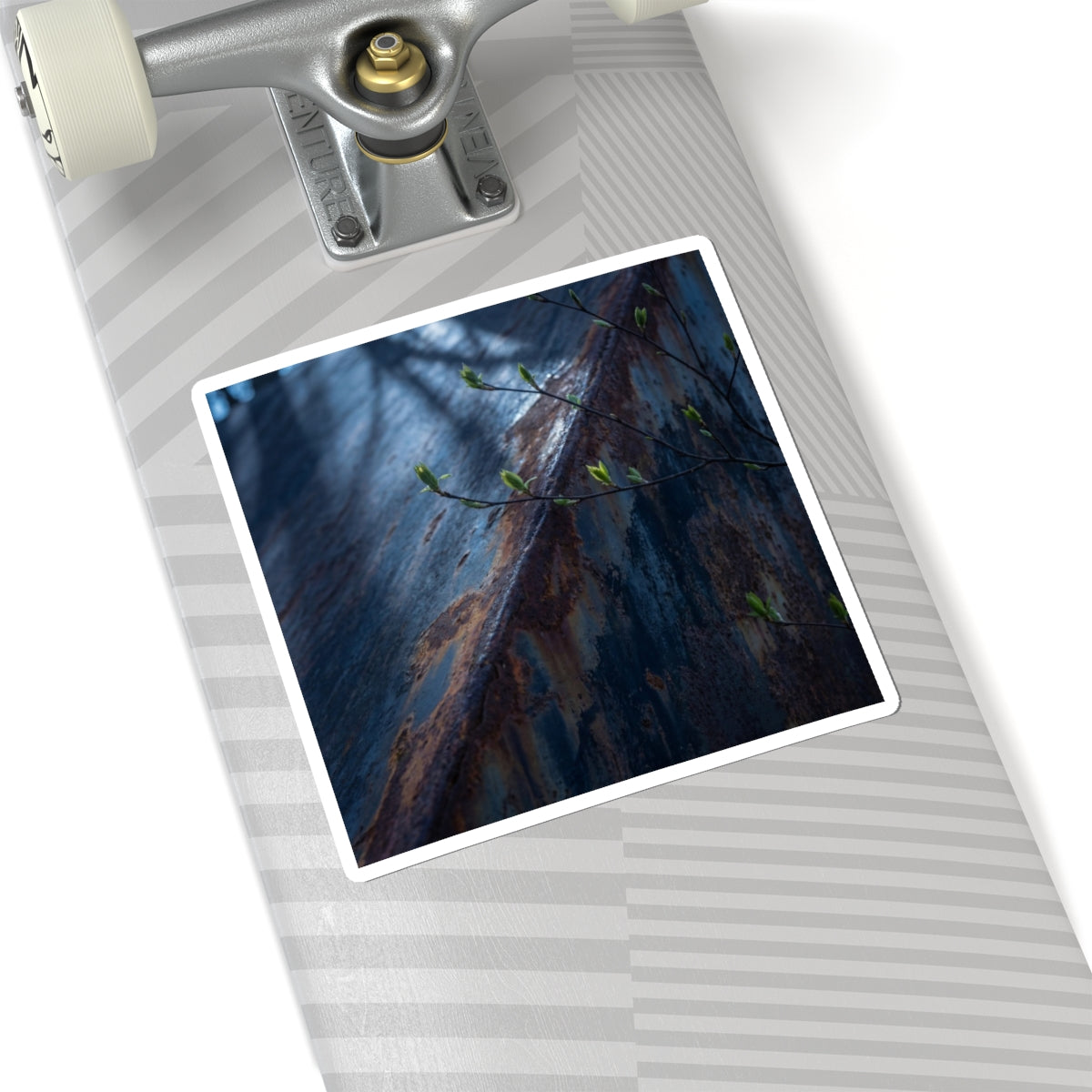 Sophisticated Rust Patina Sticker - Shadow Zen Dark Japandi Art Print