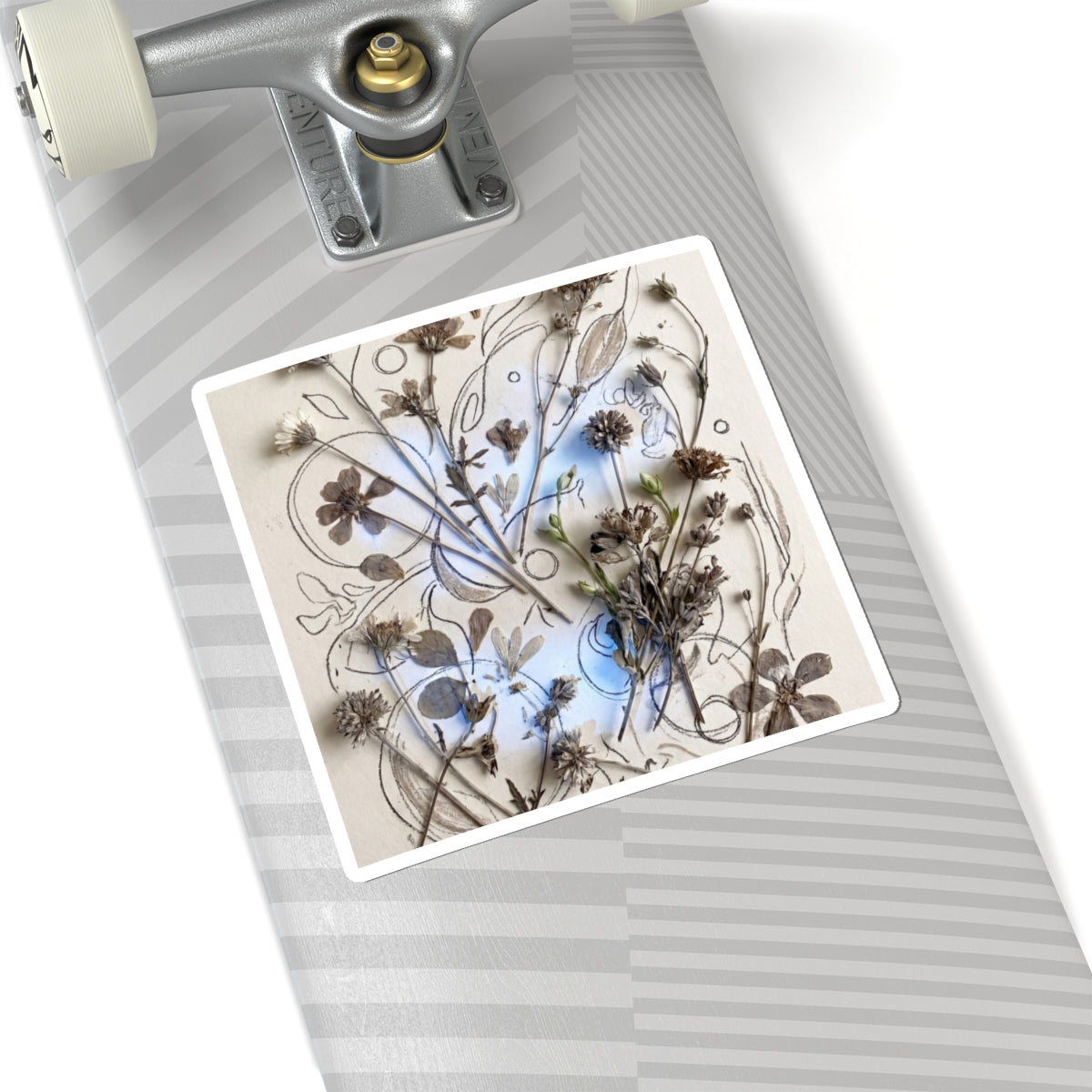 Dried Flowers Spring Sticker | Japandi Elegant Design Art Print