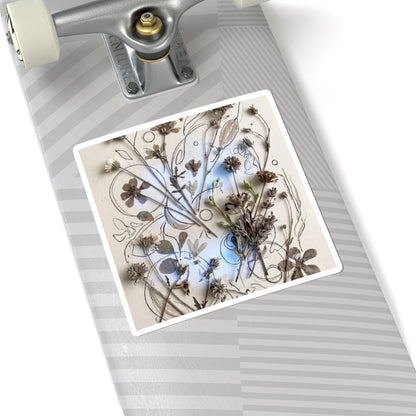 Dried Flowers Spring Sticker | Japandi Elegant Design Art Print
