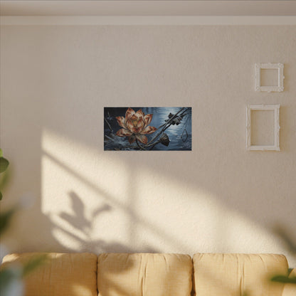 Winter Lotus Flower Broken Beauty Canvas Art | Healing Decor