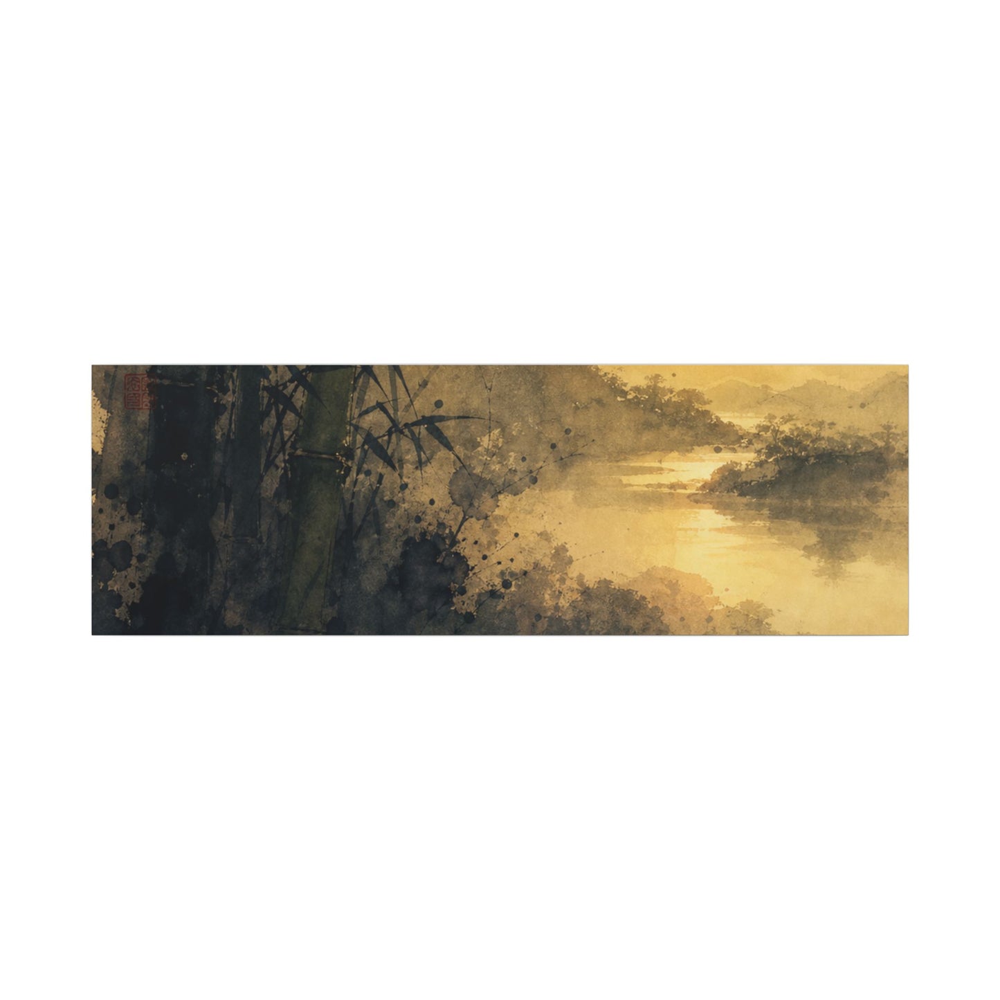 Tea Ceremony Sumi E Canvas Art | Contemplative Zen Art