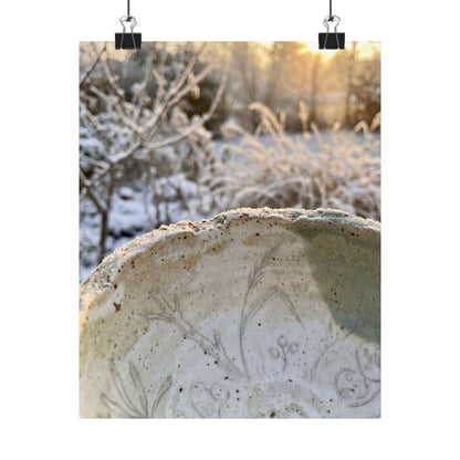 Winter Ceramic Bowl Minimal Line Wall Art Print | Cozy Decor
