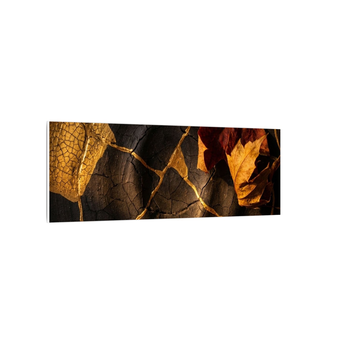 Resilient Shadow Play Canvas Art - Crackle Gold Kintsugi