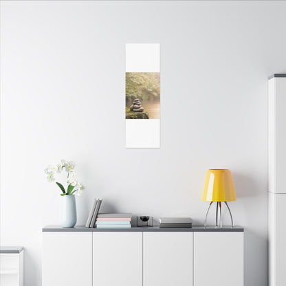 Cozy River Stones Canvas Art - Japanese Pattern Japandi