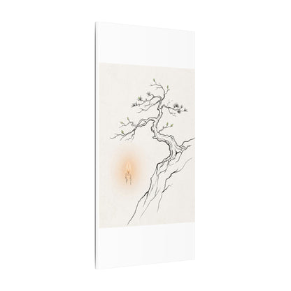Candlelight Pine Tree Canvas Art - Japandi Shibui