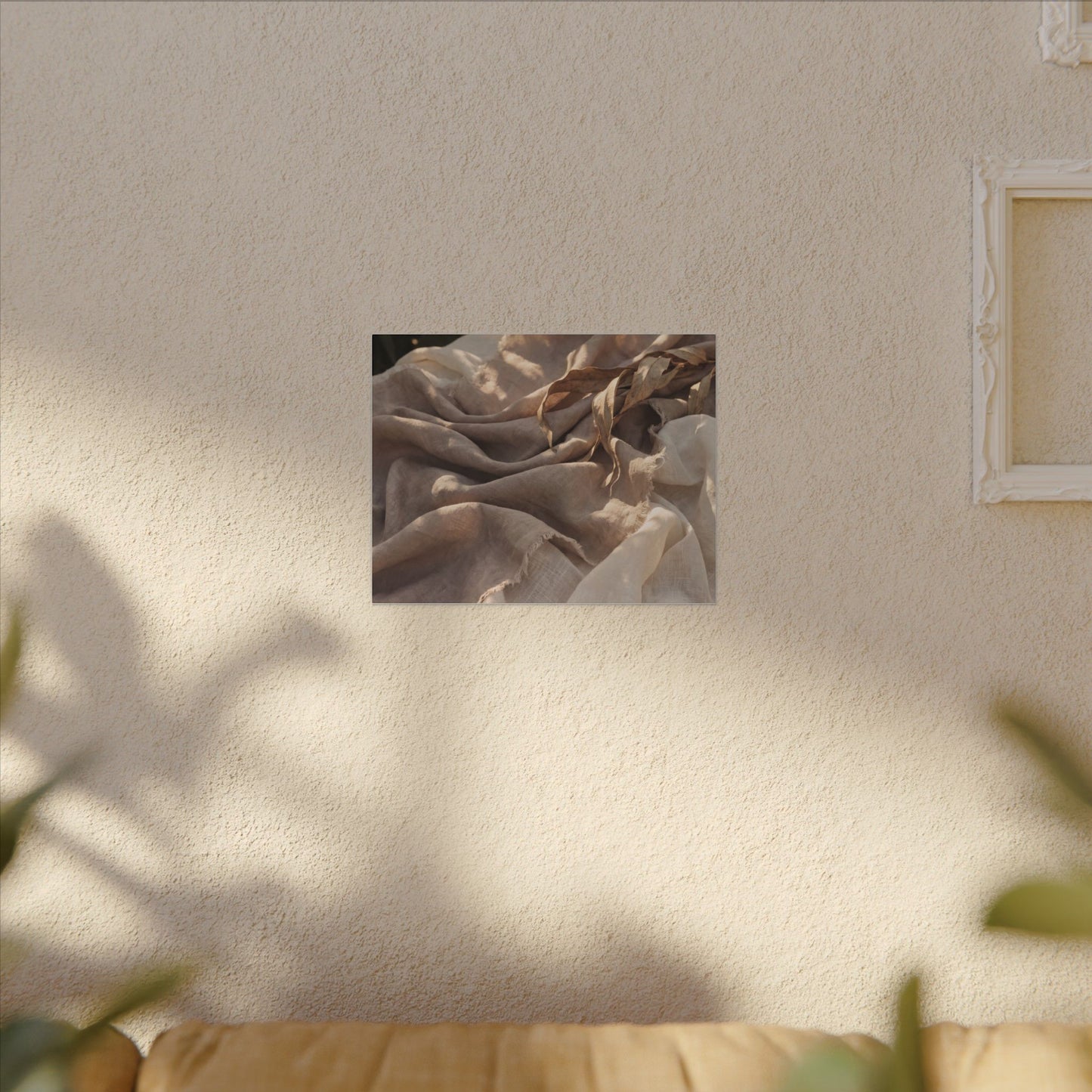 Silk Drape Summer Canvas Art | Japandi Neutral Design