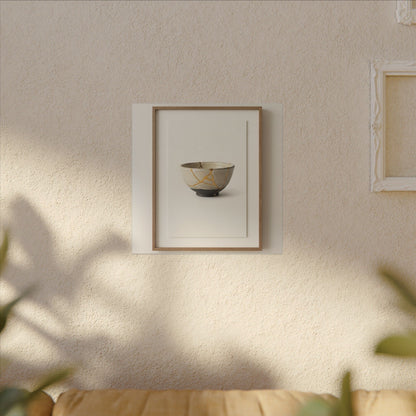 Kintsugi Charcoal Canvas Art