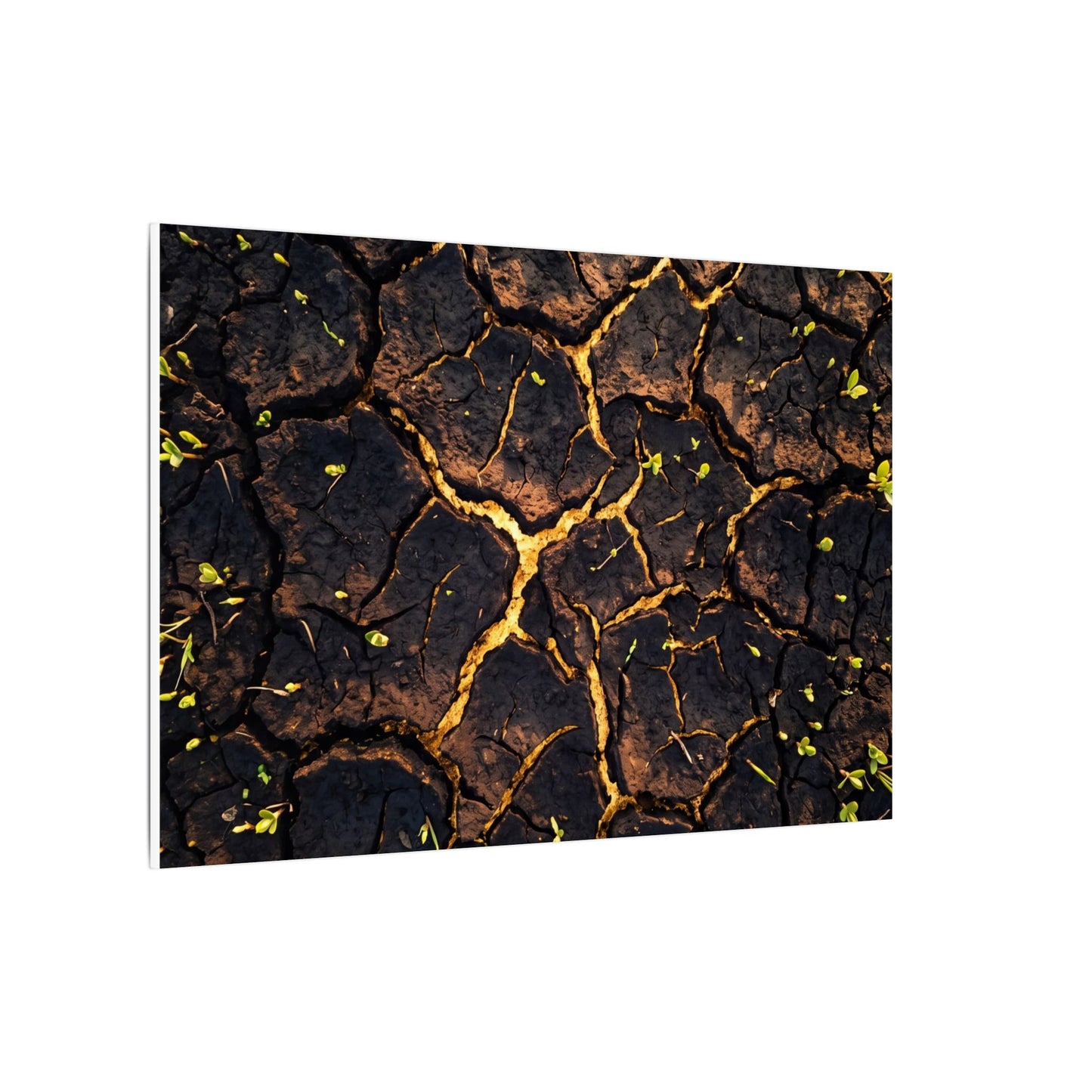 Cracked Earth Moody Minimal Canvas Art | Sophisticated Dark Japandi Art