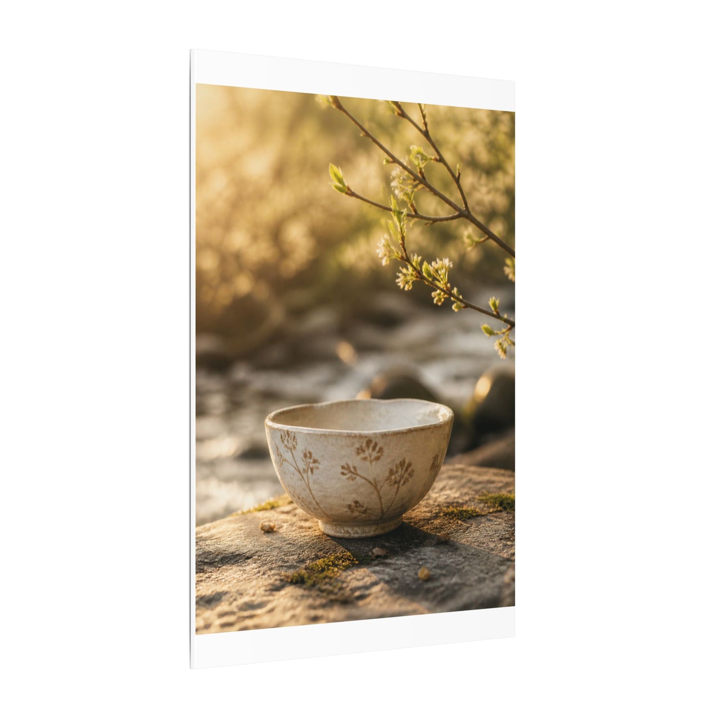 Neutral Ceramic Bowl Canvas Art - Japanese Pattern Japandi