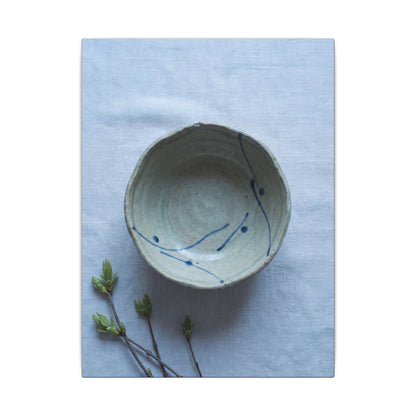 Spring Ceramic Bowl Minimal Line Canvas Art | Warm Decor
