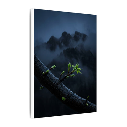 Moonlight Mountain Mist Canvas Art - Dark Japandi Kanso