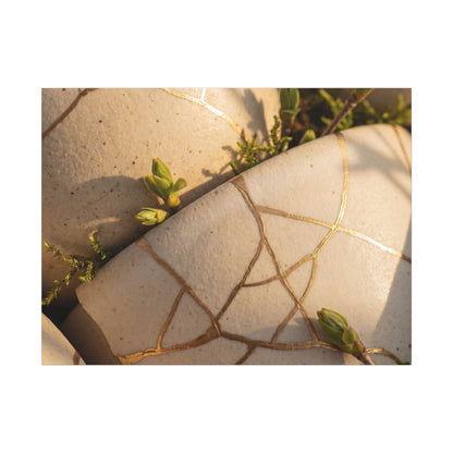 Spring Broken Pottery Gold Vein Canvas Art | Beautiful Decor