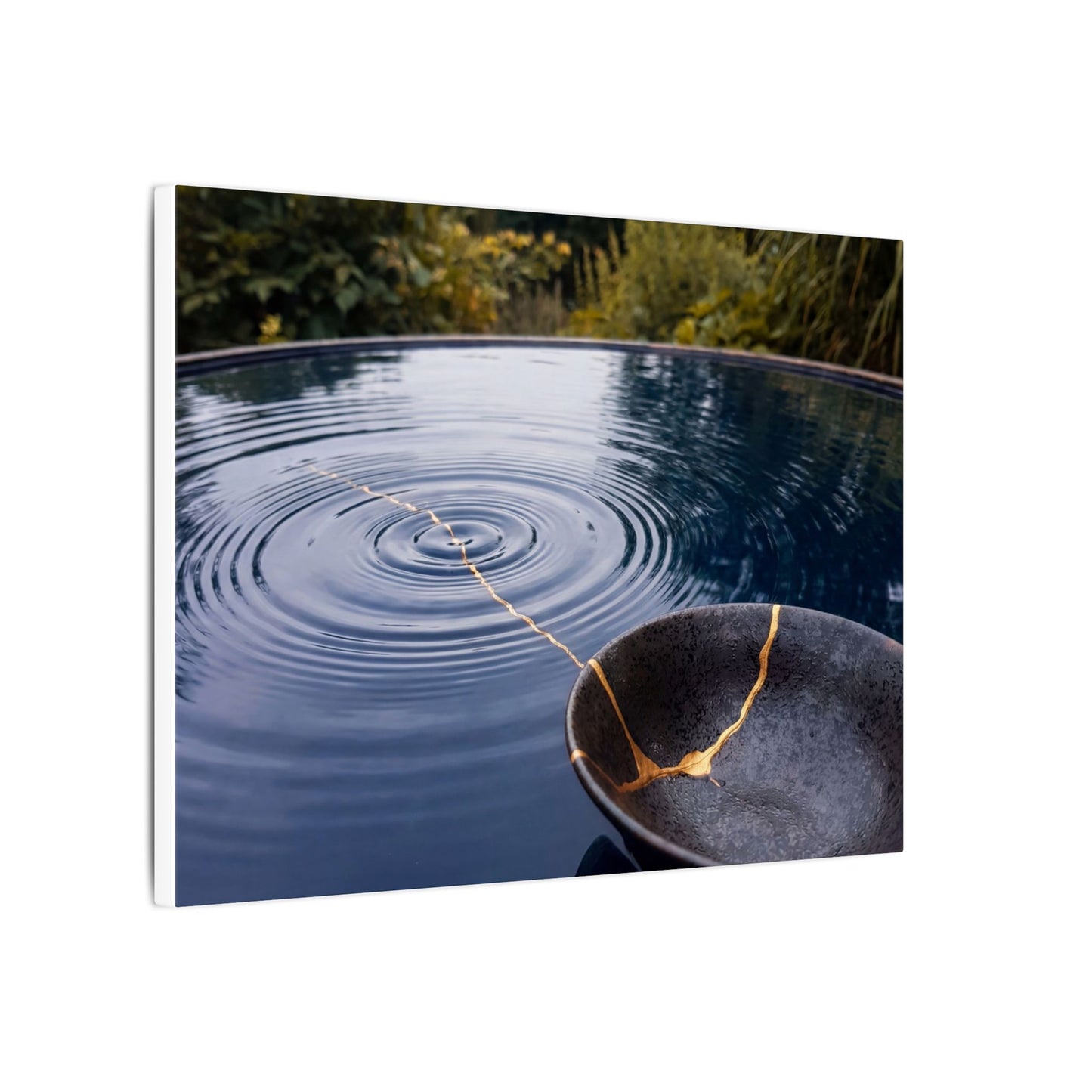 Kintsugi Water Ripple in Overcast | Broken Beauty Canvas Art