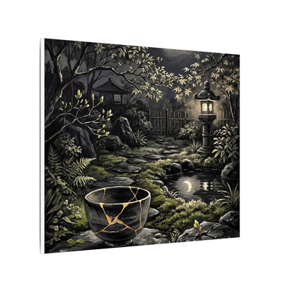 Kintsugi Moonlit Garden in Dappled | Gold Repair Canvas Art