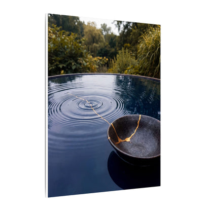 Kintsugi Water Ripple in Overcast | Broken Beauty Canvas Art