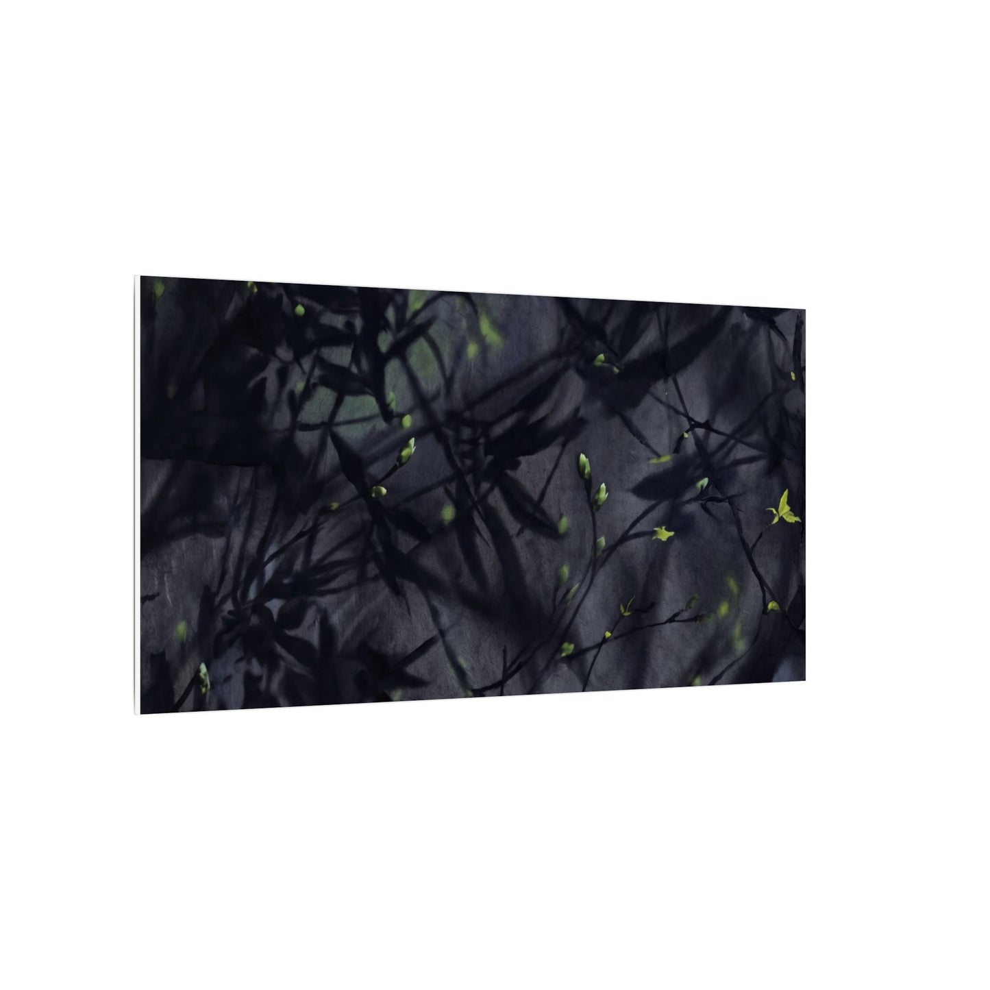 Shadow Play Spring Canvas Art | Dark Japandi Atmospheric Design