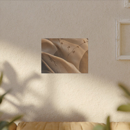 Japandi Silk Drape in Golden Hour | Japanese Pattern Canvas Art