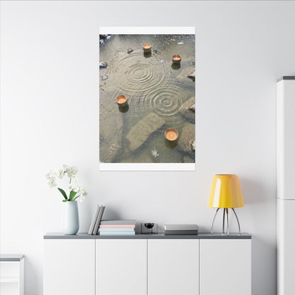 Water Ripple Canvas Art | Winter Japandi Japanese Pattern Art