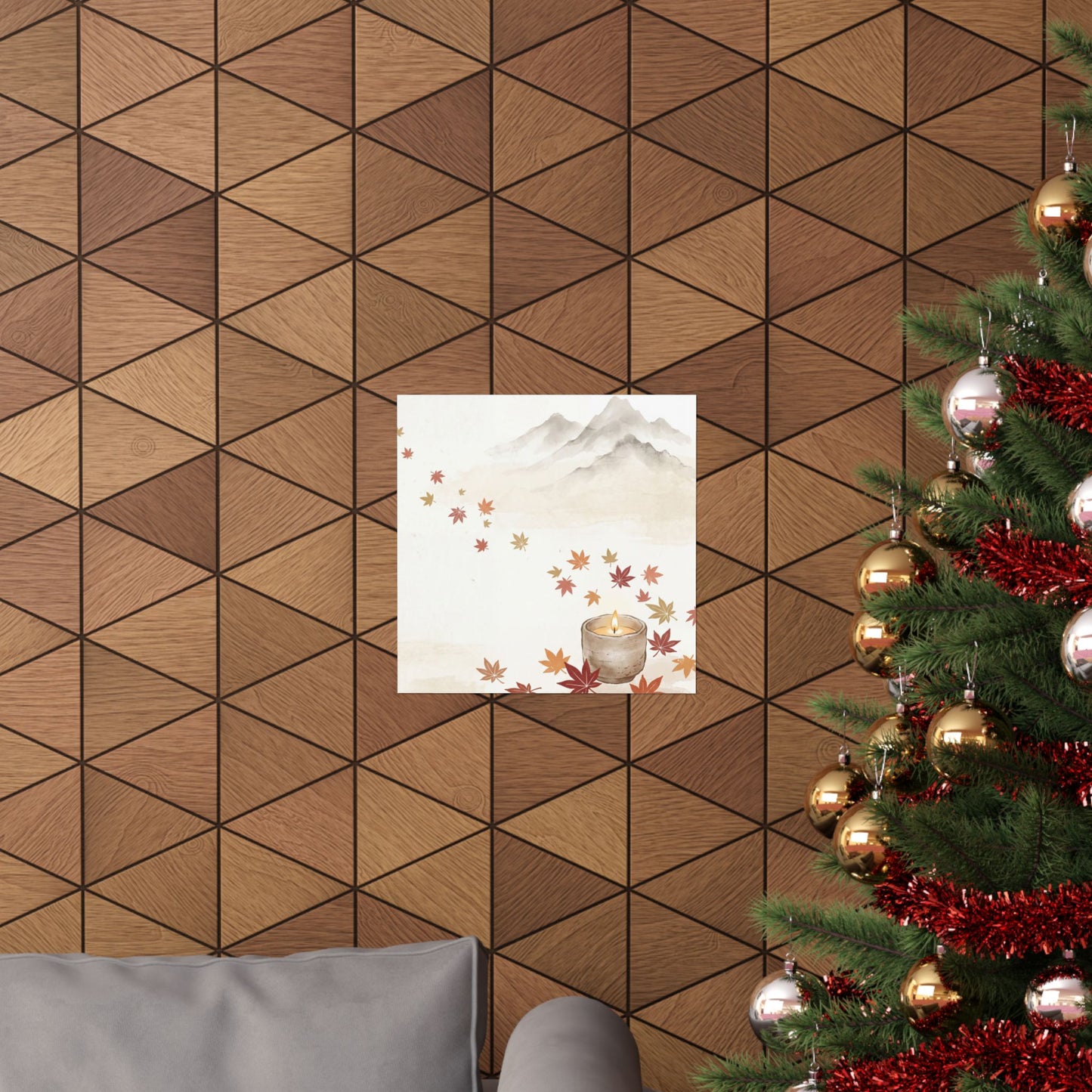 Mountain Mist Wall Art Print | Autumn Japandi Japanese Pattern Art