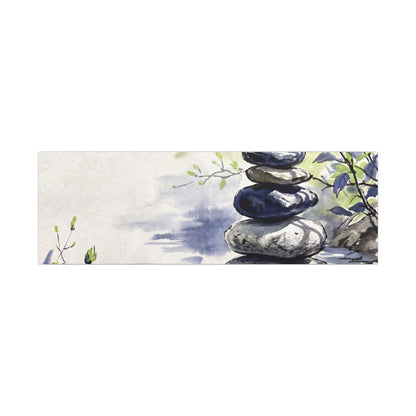 River Stones Sumi E Canvas Art | Serene Zen Art