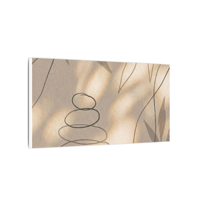 River Stones Minimal Line Canvas Art | Earthy Japandi Art
