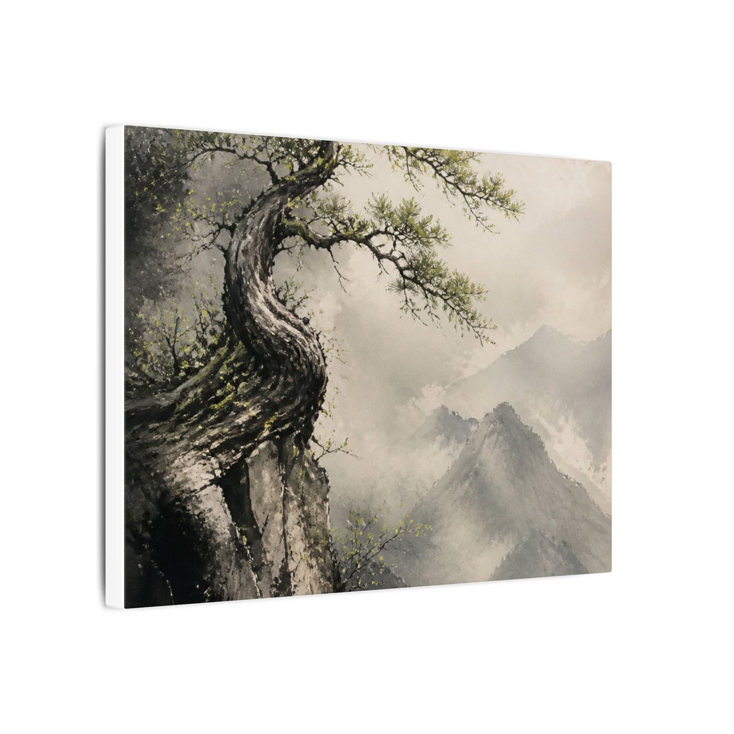 Spring Pine Tree Watercolor Canvas Art | Warm Decor