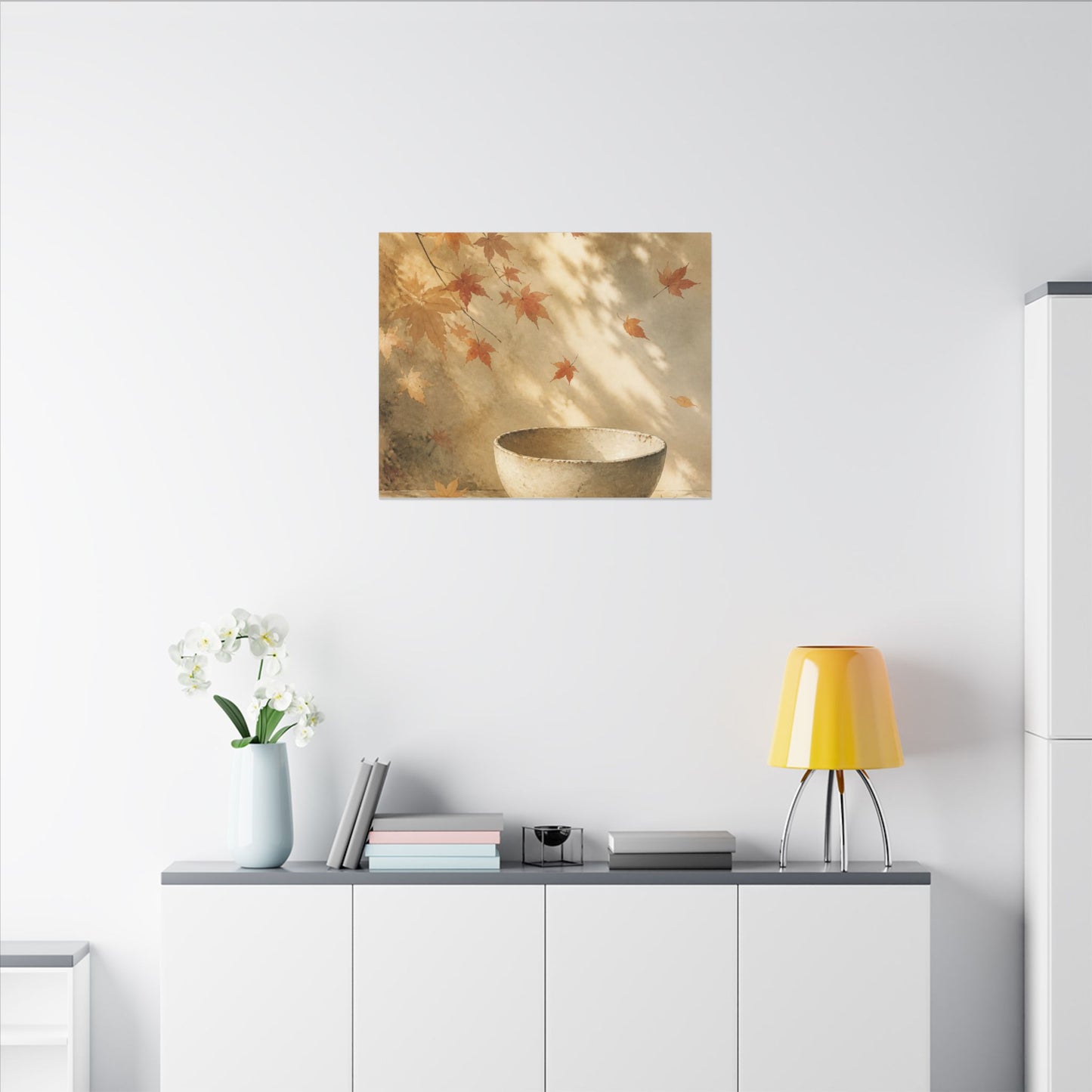 Japandi Ceramic Bowl in Dappled | Watercolor Canvas Art