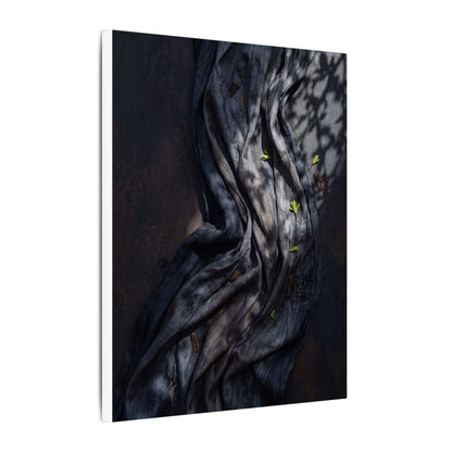 Seijaku Silk Drape Canvas Art - Dark Japandi Dark Texture
