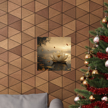 Resilient Lotus Flower Wall Art Print - Gold Vein Kintsugi