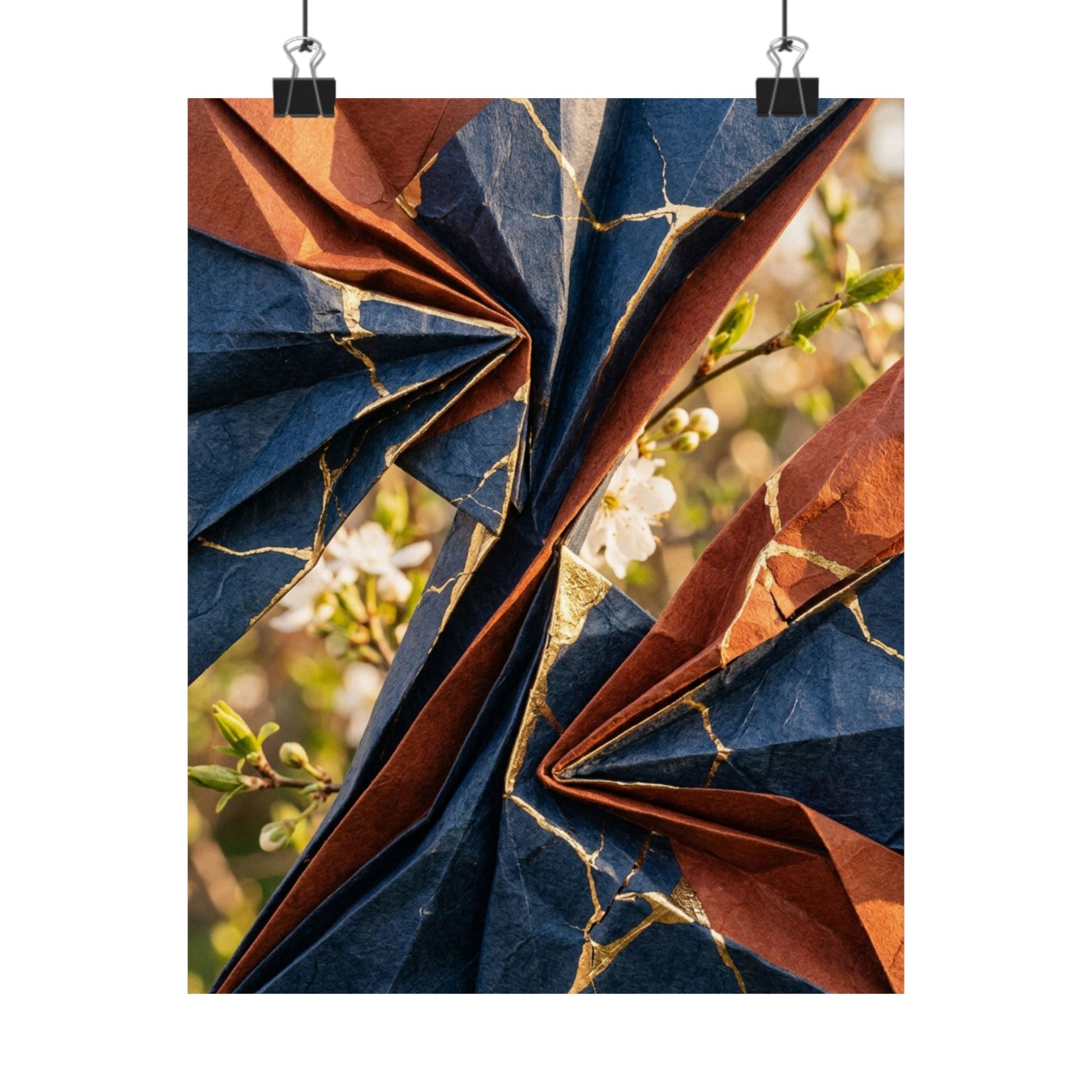 Golden Hour Paper Fold Wall Art Print - Kintsugi Ma Art Print