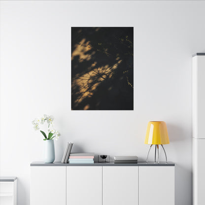 Moody Shadow Play Canvas Art - Moody Minimal Dark Japandi