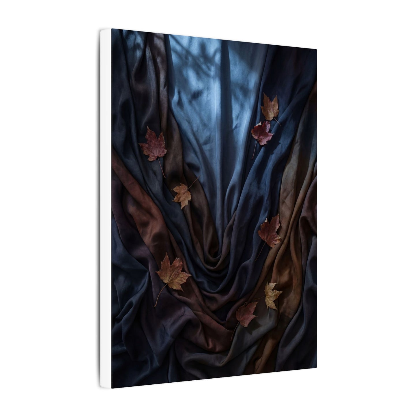 Silk Drape Canvas Art | Autumn Dark Japandi Moody Minimal Art