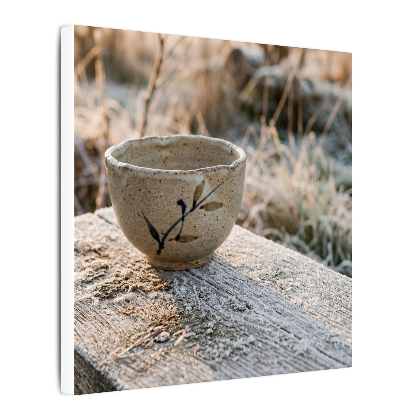 Golden Hour Ceramic Bowl Canvas Art - Japandi Ma