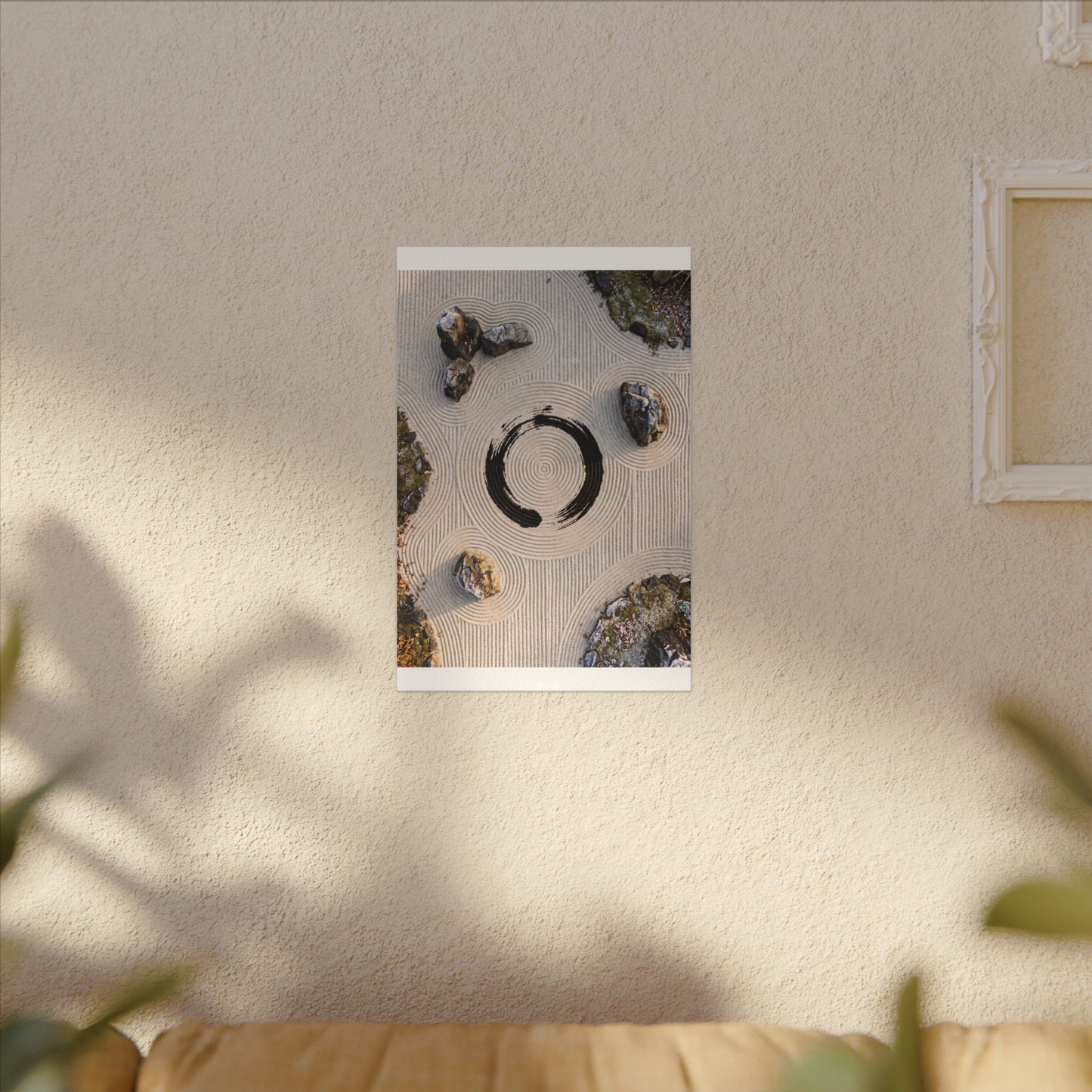 Rock Garden Canvas Art | Winter Zen Enso Art
