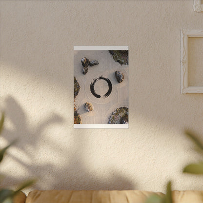 Rock Garden Canvas Art | Winter Zen Enso Art