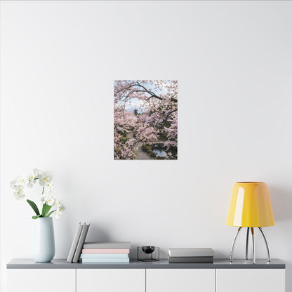 Fukinsei Cherry Blossom Canvas Art - Dark Japandi Moody Minimal