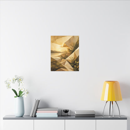 Golden Hour Paper Fold Canvas Art - Japandi Ma