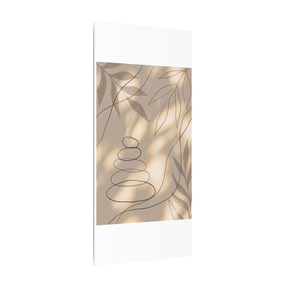 River Stones Minimal Line Canvas Art | Earthy Japandi Art