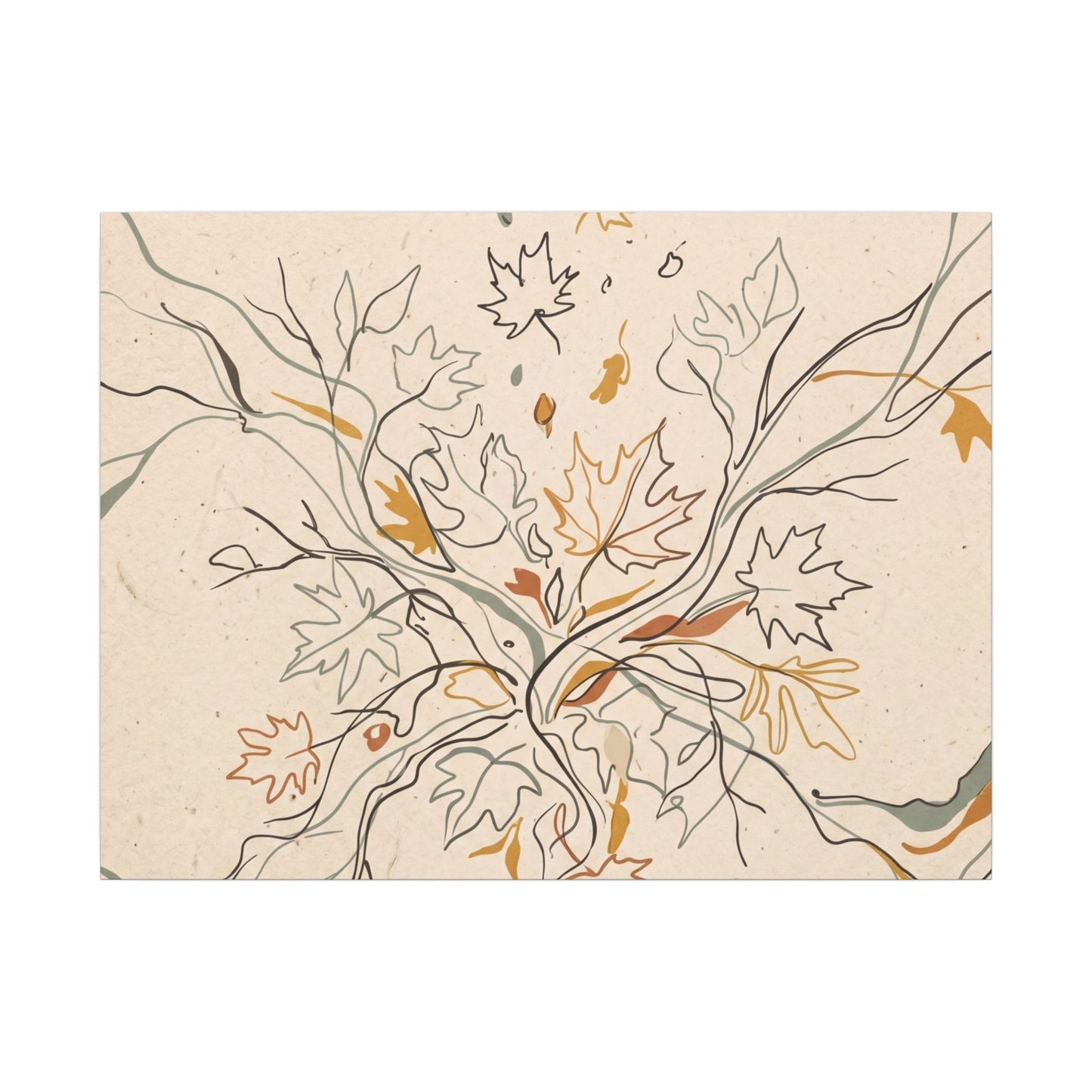 Warm Shadow Play Canvas Art - Minimal Line Japandi